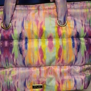 Betsey Johnson Multicolor Pink Purple Yellow Printed Shoulder Bag